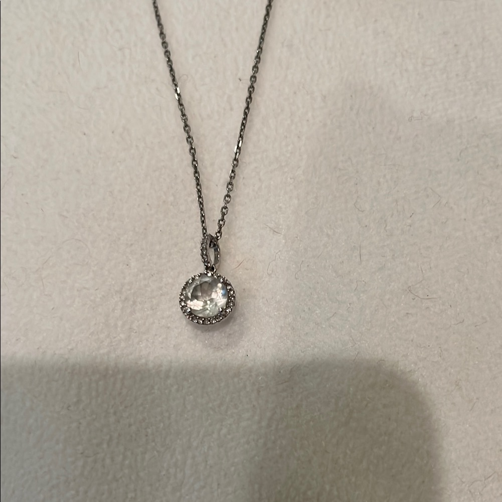 Elegant Silver Aquamarine Pendant Necklace By Kay Jewelers